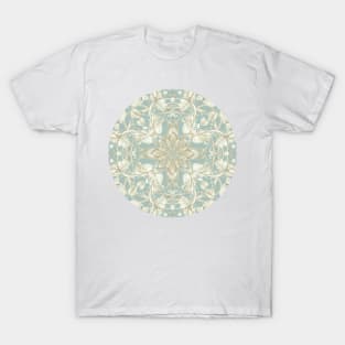 Soft Sage & Cream hand drawn floral pattern T-Shirt